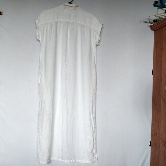 Fat Face FatFace UK Sylvie Linen Shirt Dress White Size 10 Midi - Picture 2 of 5
